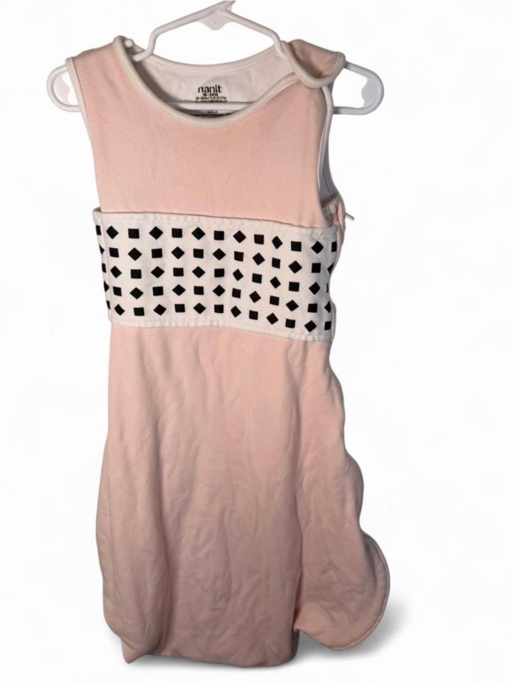 Nanit Pink Kids Sleep Sack with Geo Black Accent